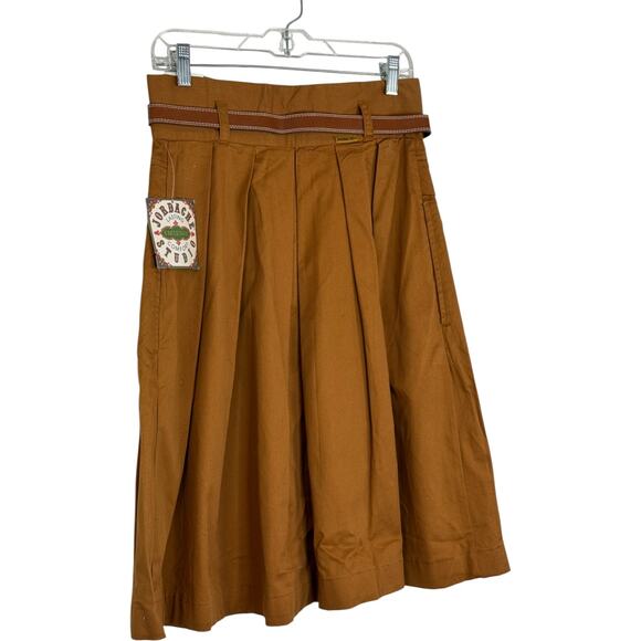 Jordache Vintage Studio Skirt Size 14 Brown Pleated Midi Belted 100% Cotton NWT - Picture 9 of 16